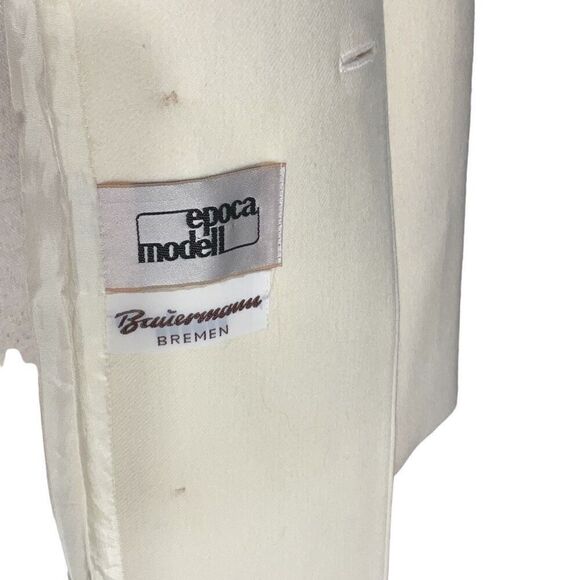 Epoca Modell Bremen Womens Vintage Cream Double Breasted Wool Long Coat Size 36 - Picture 7 of 13